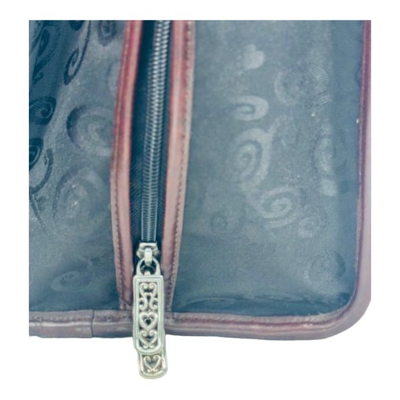 Brighton Carry On Bag Luggage Croc Leather and Fabric EUC Brown & Black - Picture 5 of 16